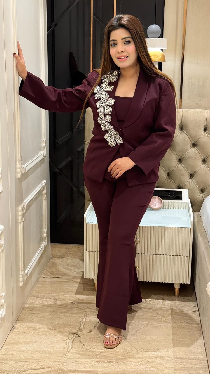 Arelia 3-Piece Cordset- Purple, Black, Yellow