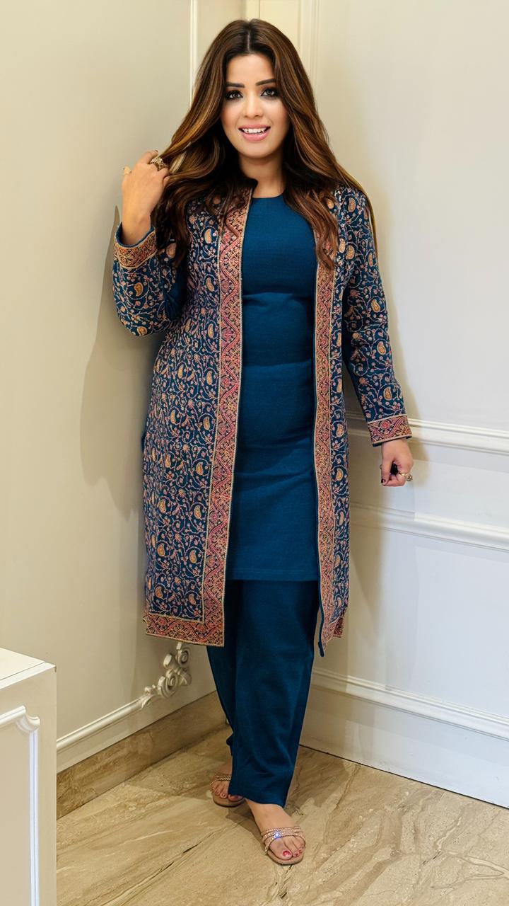 Aybik Wool Suit Set-Navy Blue, Maroon