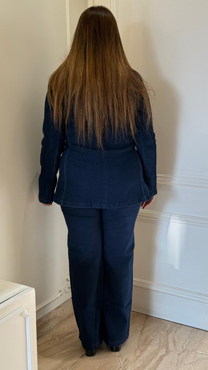 Beril Bell Bottom Cordset- Blue, Navy