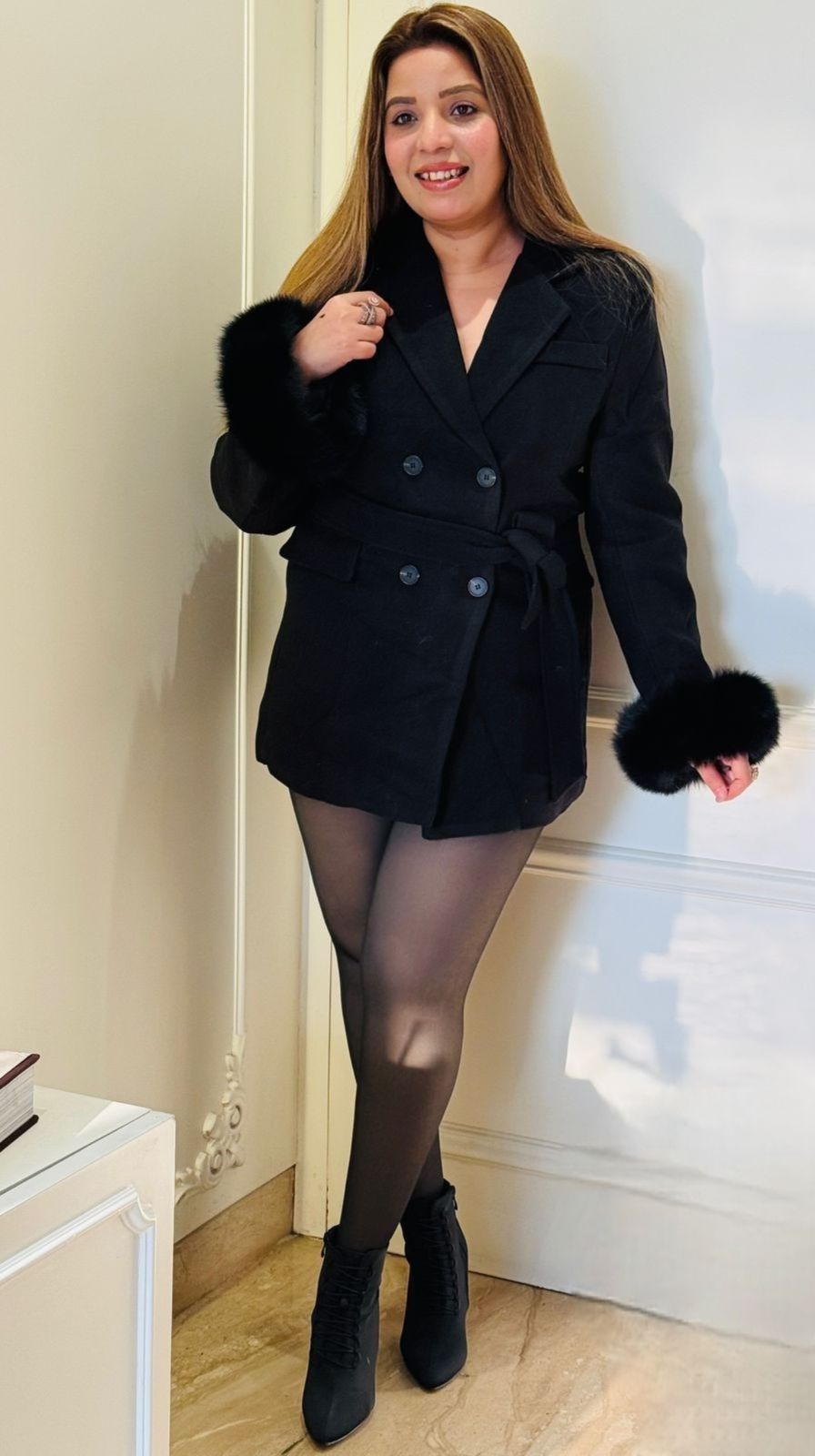 Arelin Warm Blazer- Black