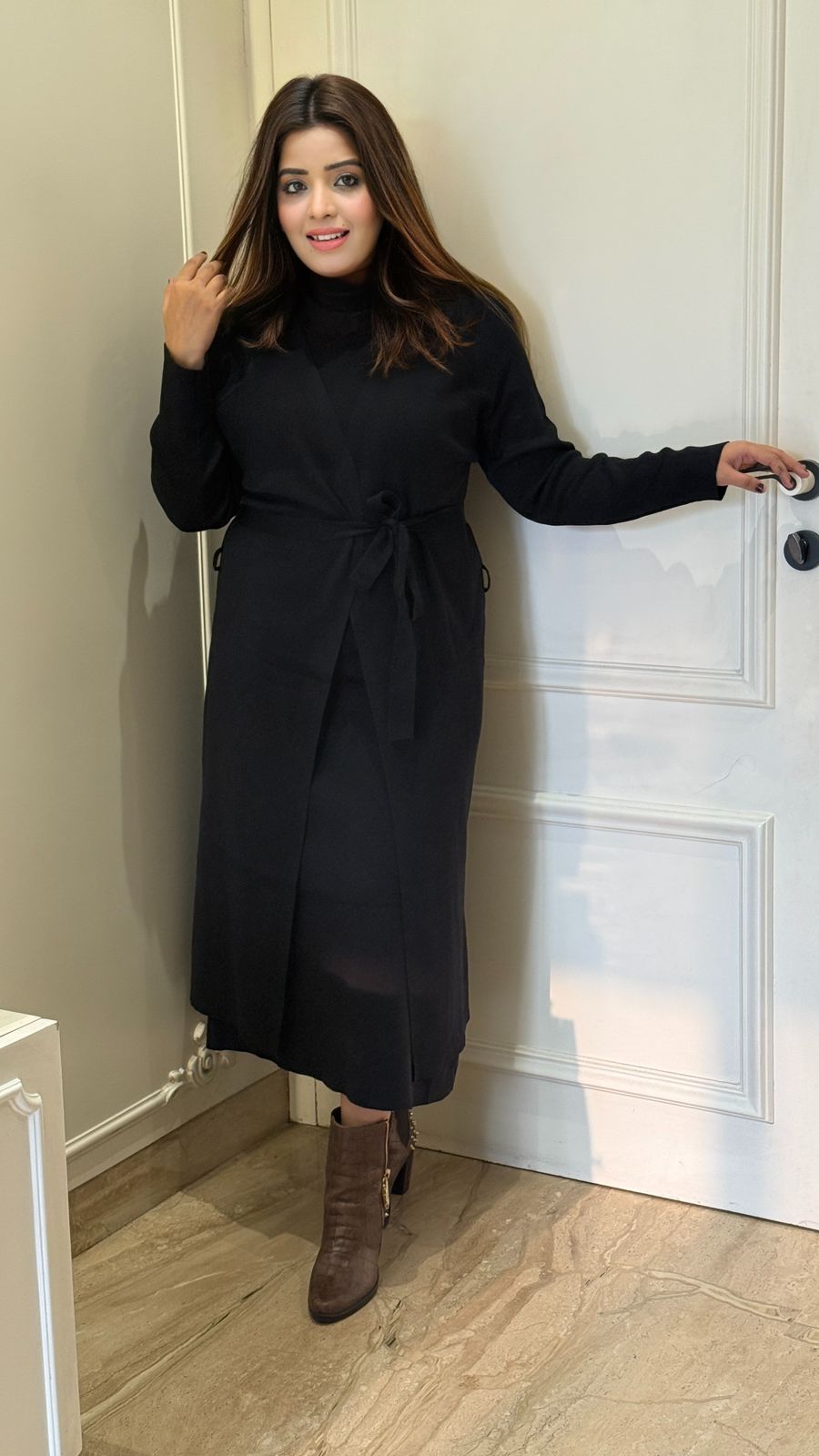 Mirel Warm Set- Maroon, Biege, Black, Brown