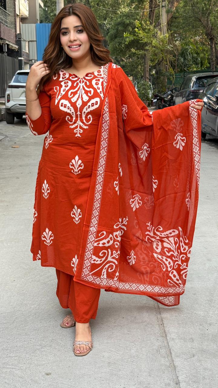 Tanushreea Suit Set- Purple, Pink, Orange, Green, Red, Purple