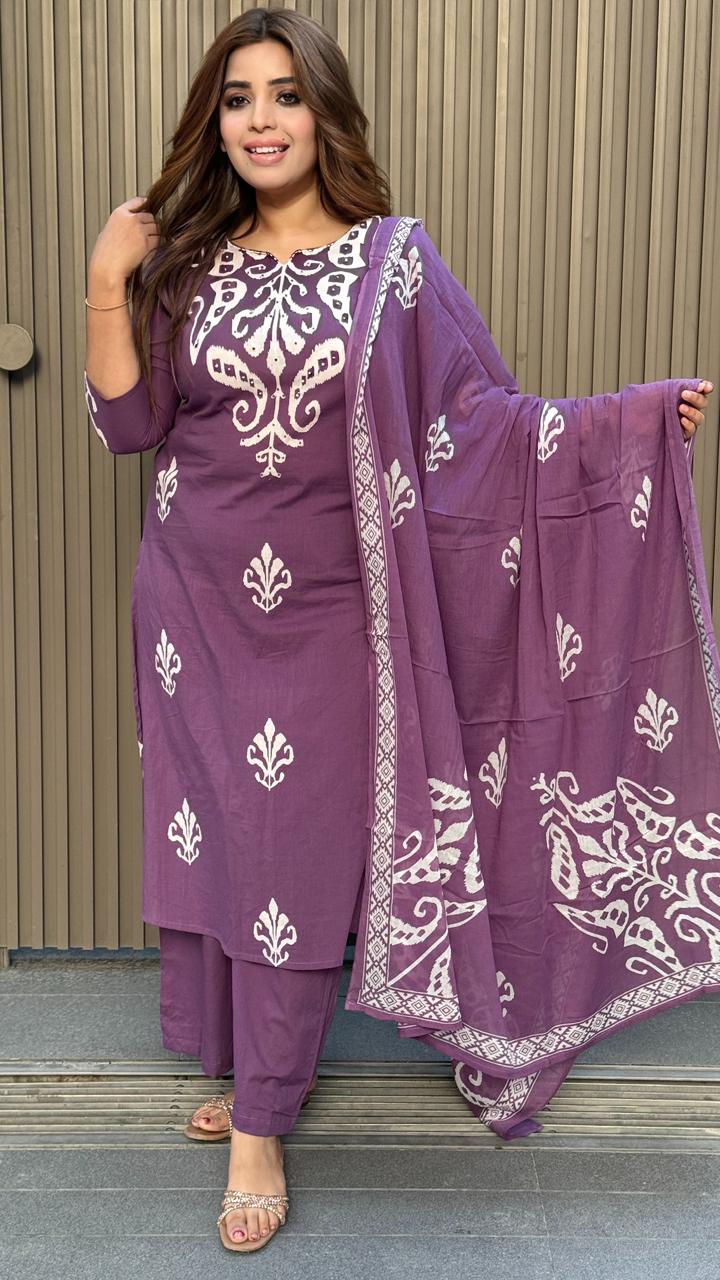 Tanushreea Suit Set- Purple, Pink, Orange, Green, Red, Purple