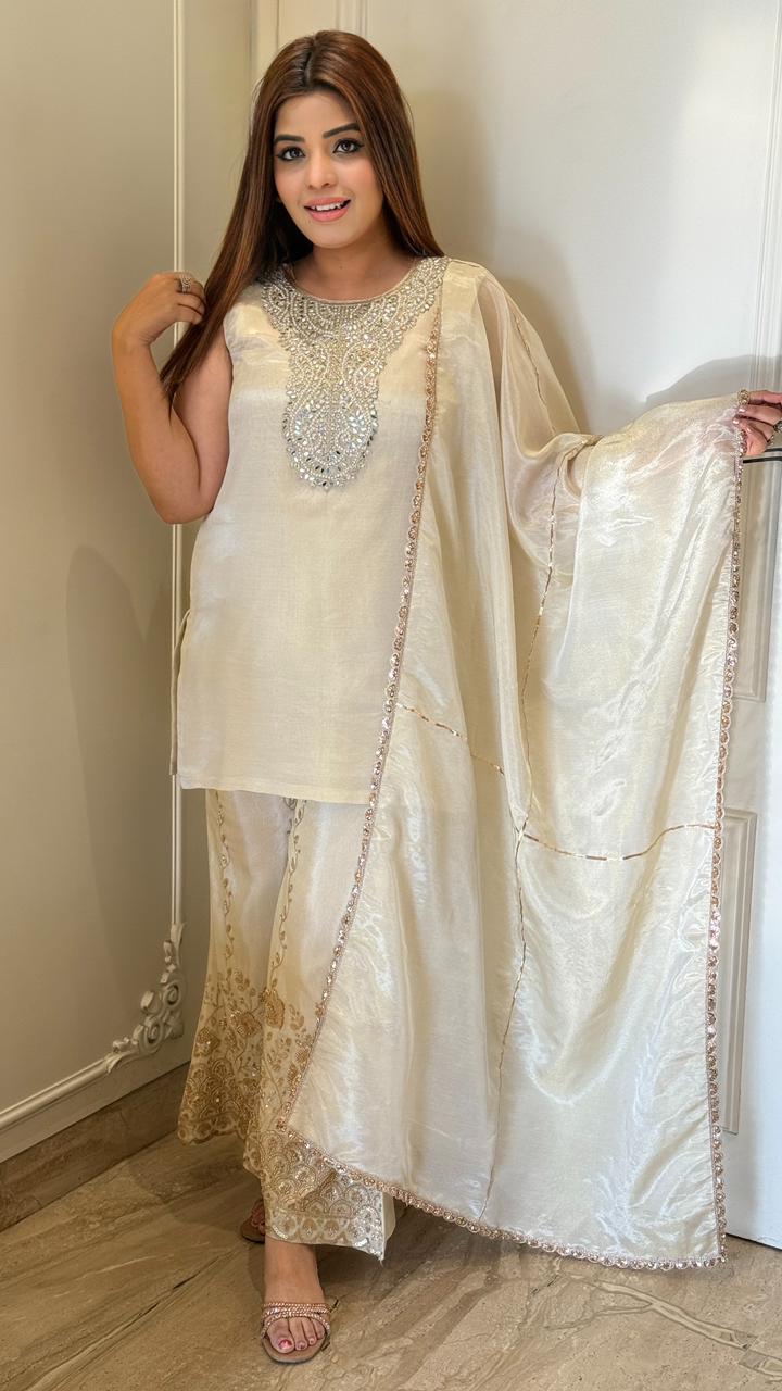 Anvesha  4-Way Party Ensemble- Beige