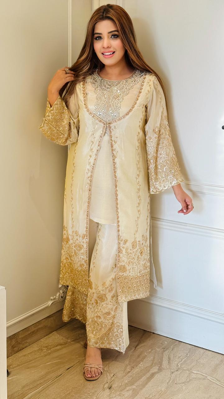 Anvesha  4-Way Party Ensemble- Beige