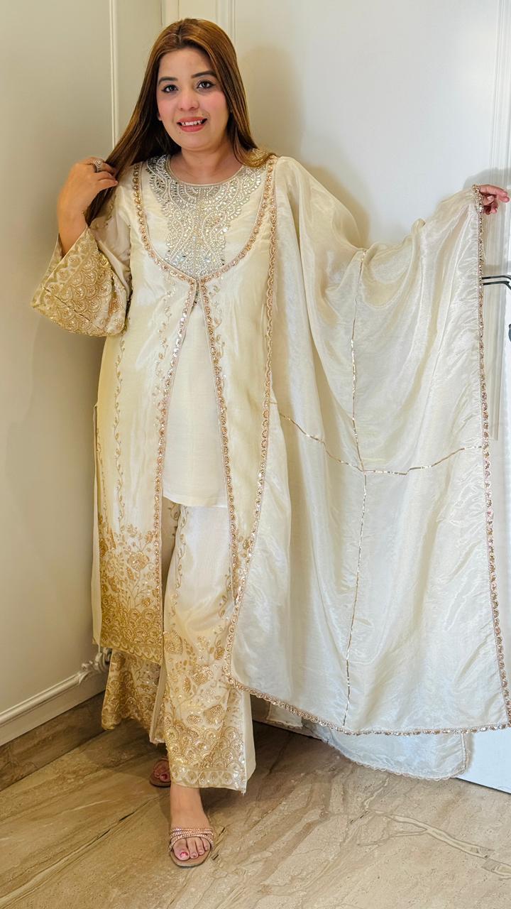 Anvesha  4-Way Party Ensemble- Beige