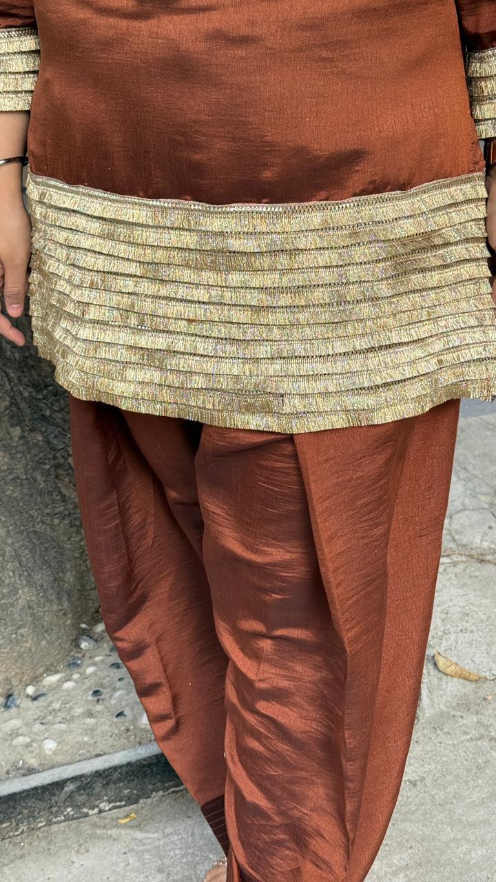 Tanveera Farshi Salwar Set- Brown