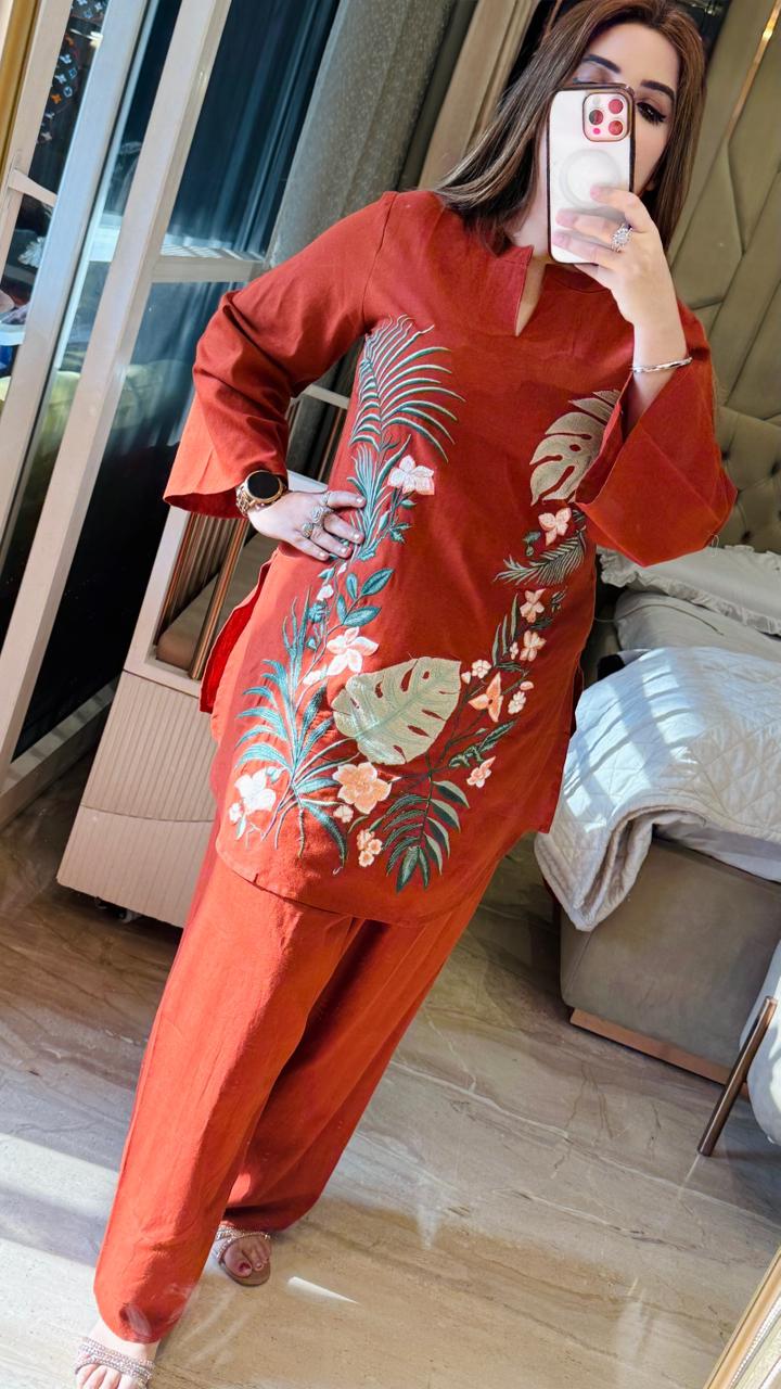 Ornaya Cotton Farshi Salwar- Blue, Yellow, Orange