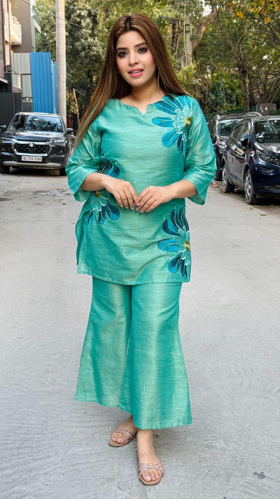 Vedanshi Cordset- Green