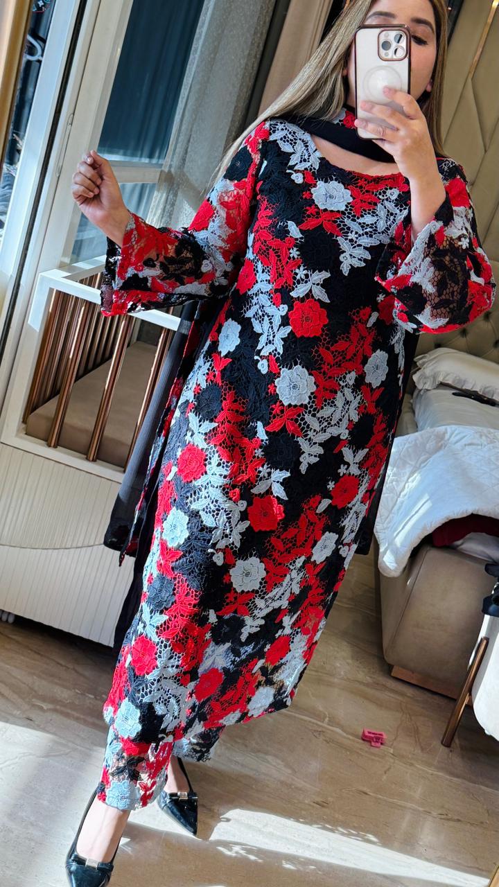 Mehrvaya Suit Set- Red