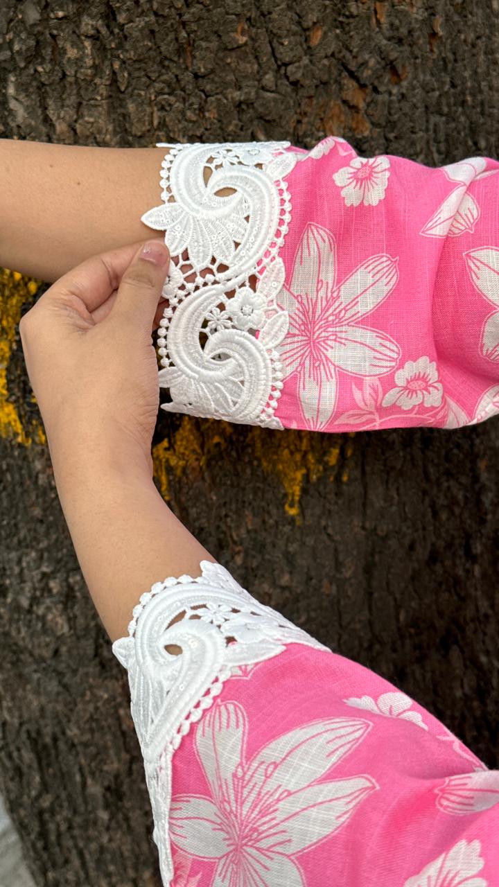 Prishara Cotton Suit Set- Pink, Yellow, Blue