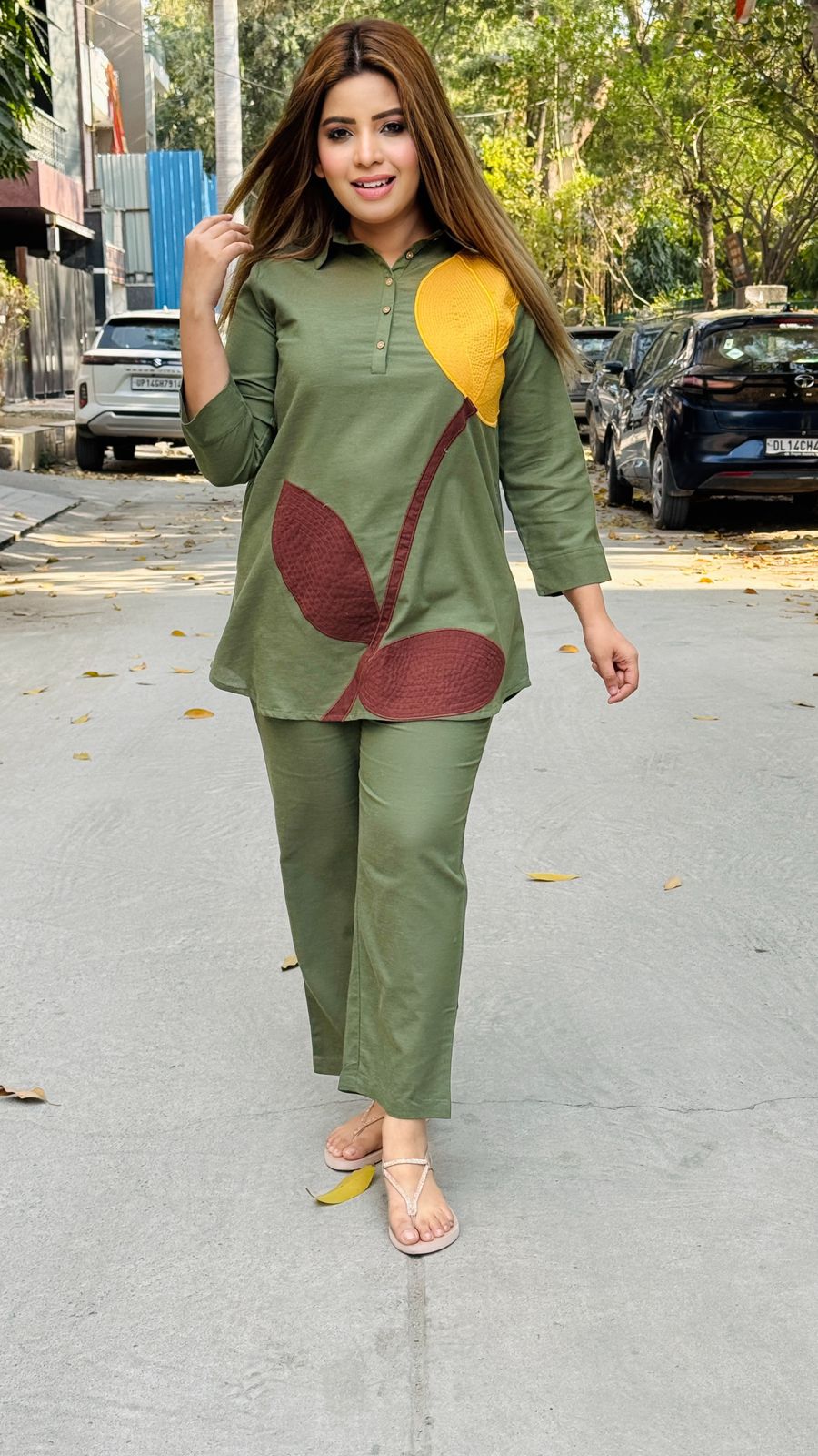 Saaviya Cotton Cordset- Green