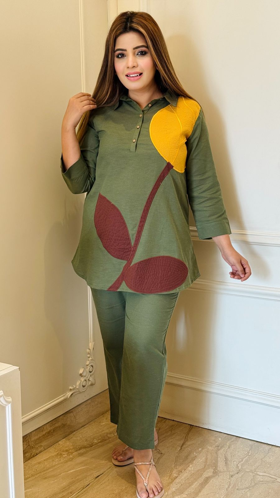 Saaviya Cotton Cordset- Green