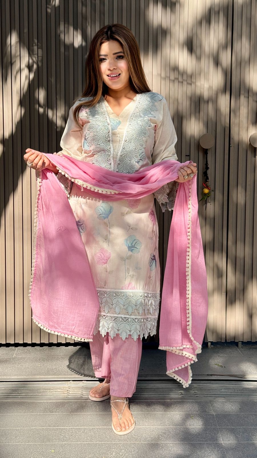 Ishvika Cotton Suit Set- Pink