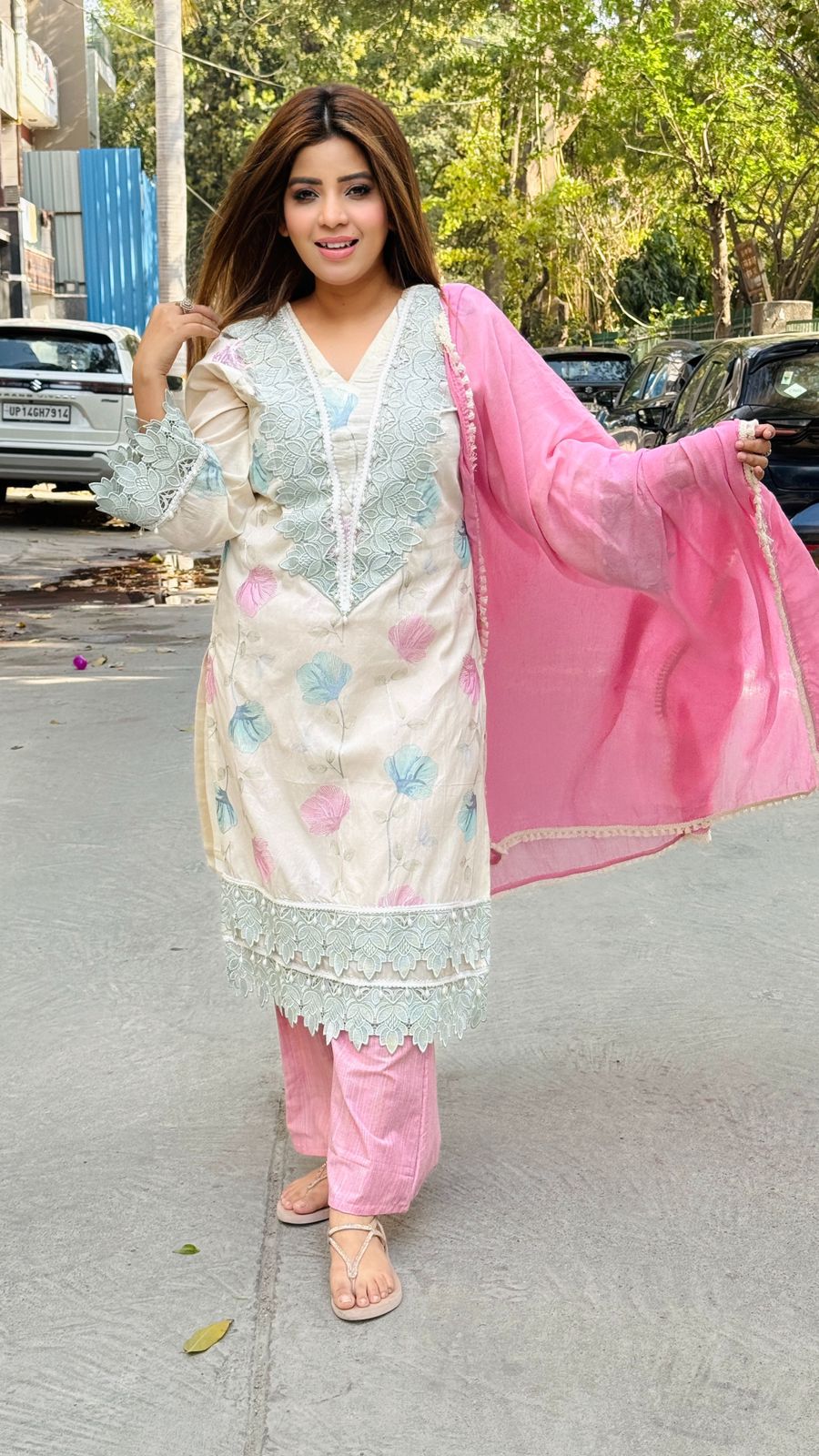 Ishvika Cotton Suit Set- Pink