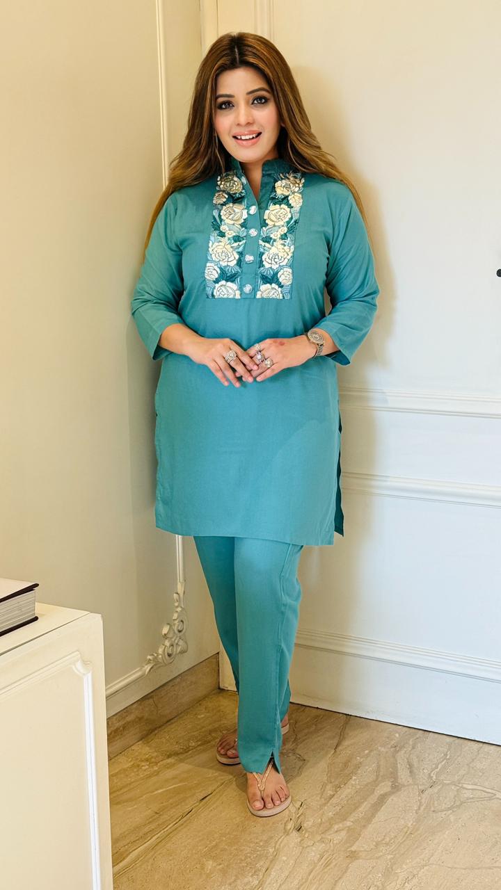 Prishaara Rayon Cordset- Purple, Blue