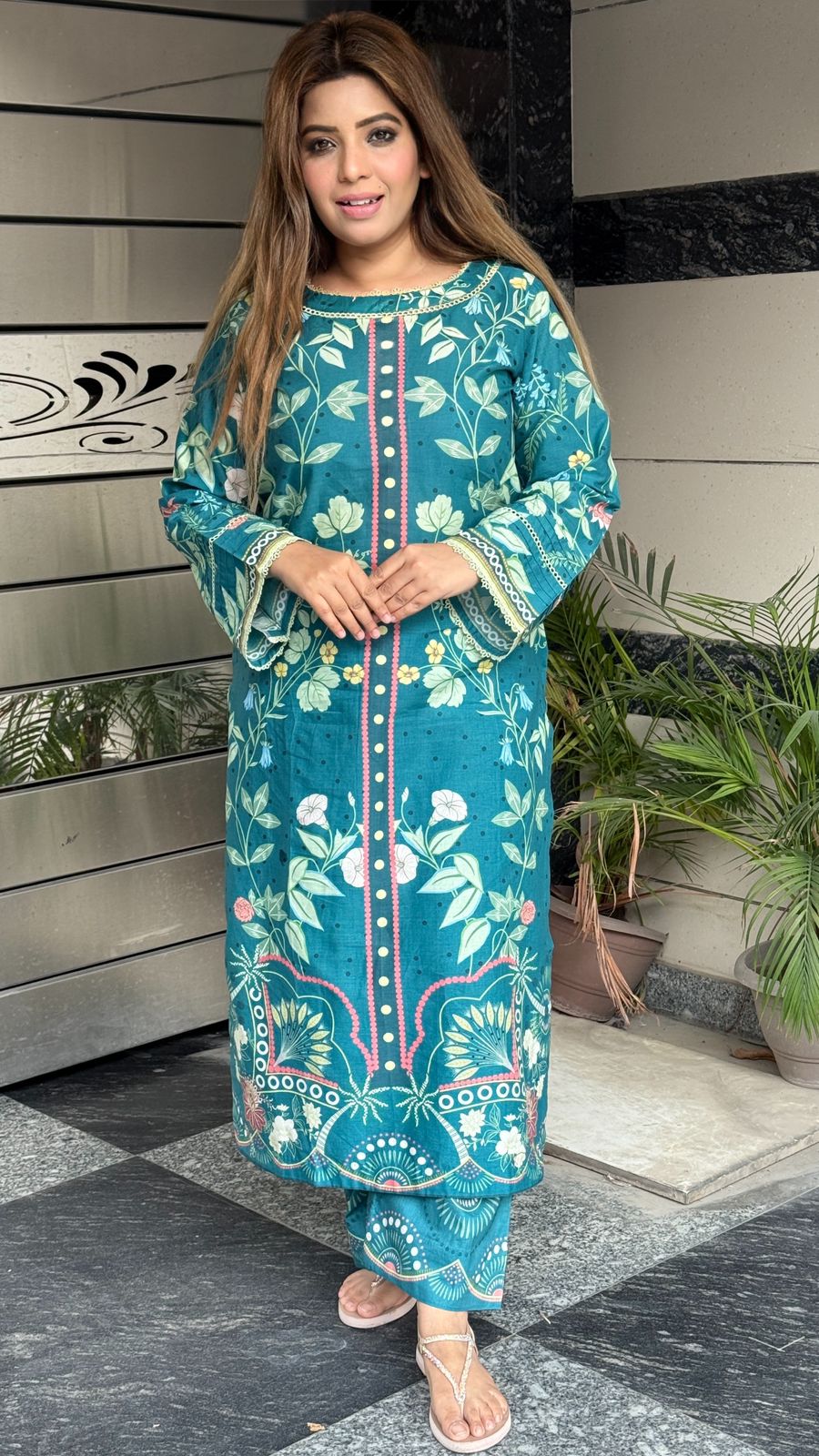 Zehreen Kurta Set- Green