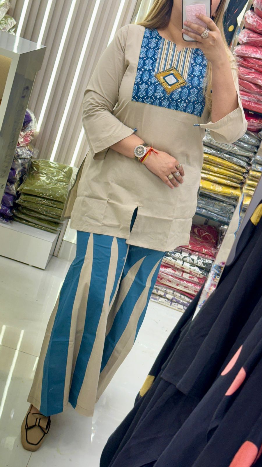 Vanshika Bell Plazo Set- Blue