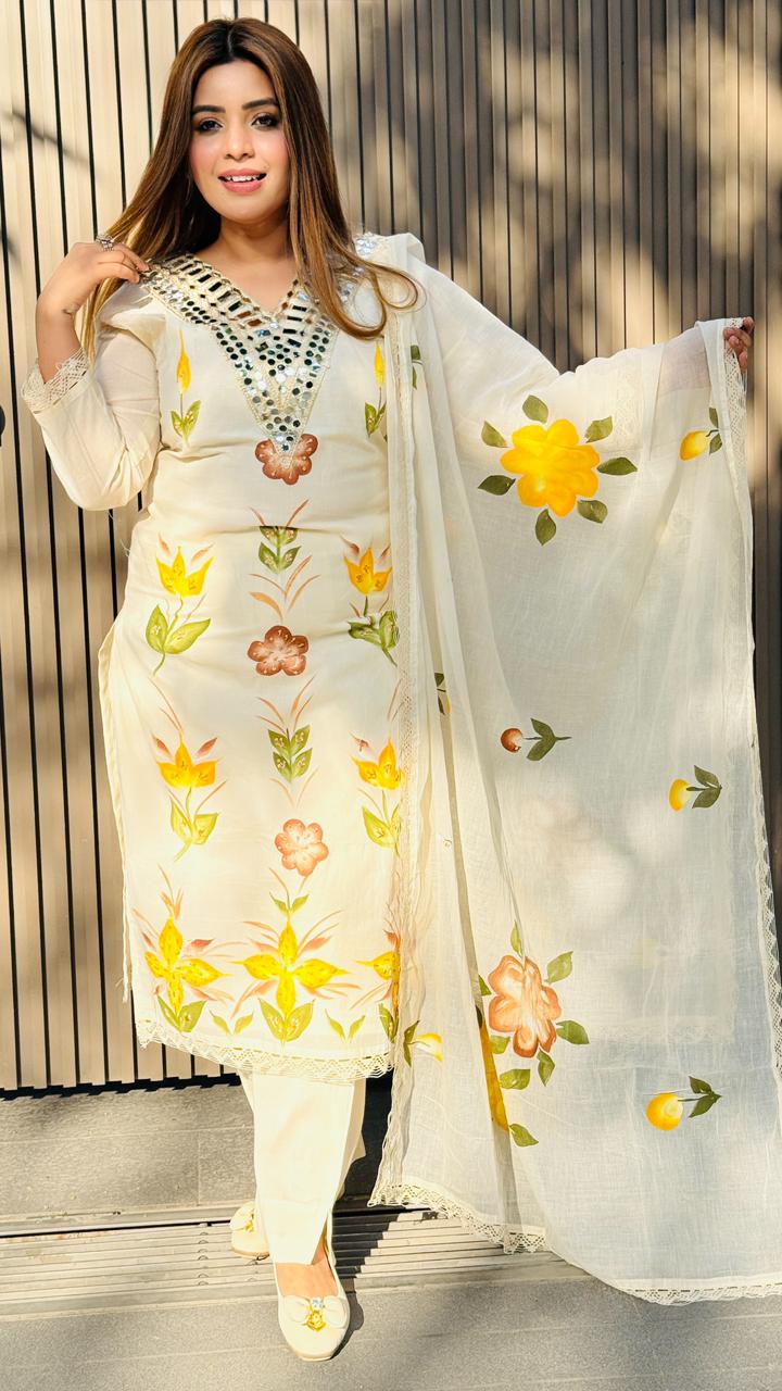Saumya Suit Set- White