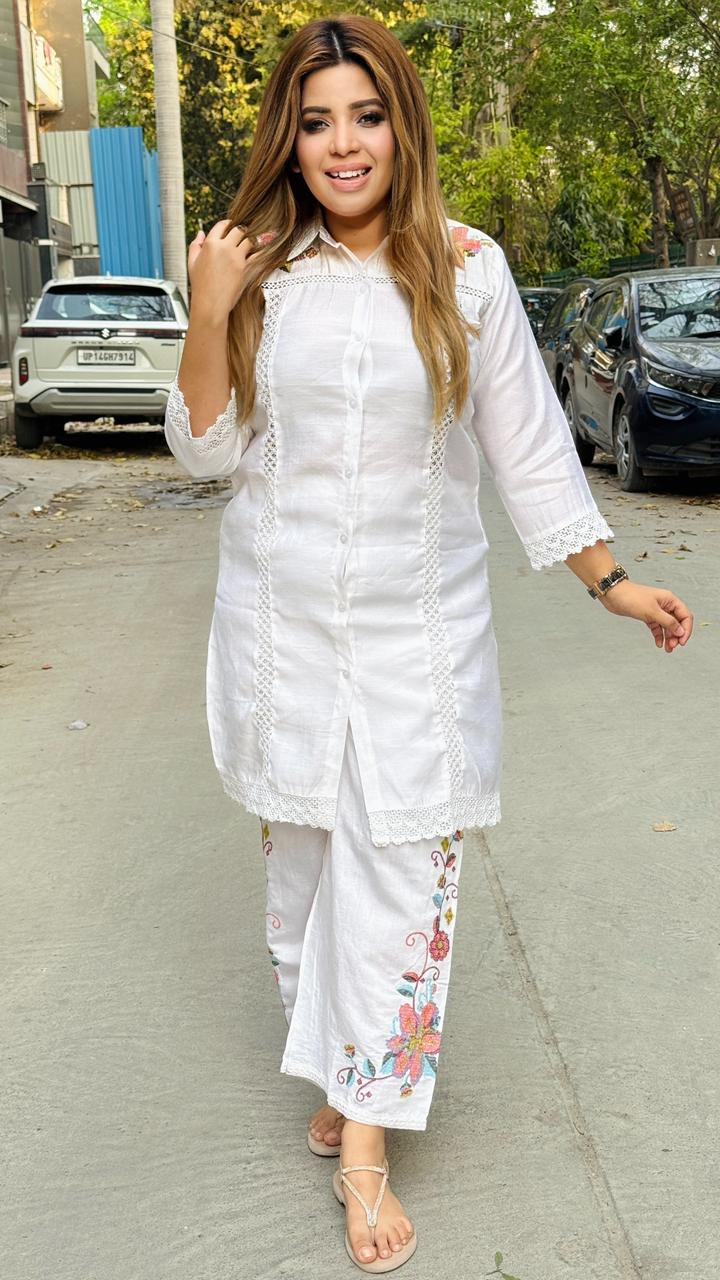 Saavira Cotton Cordset- White