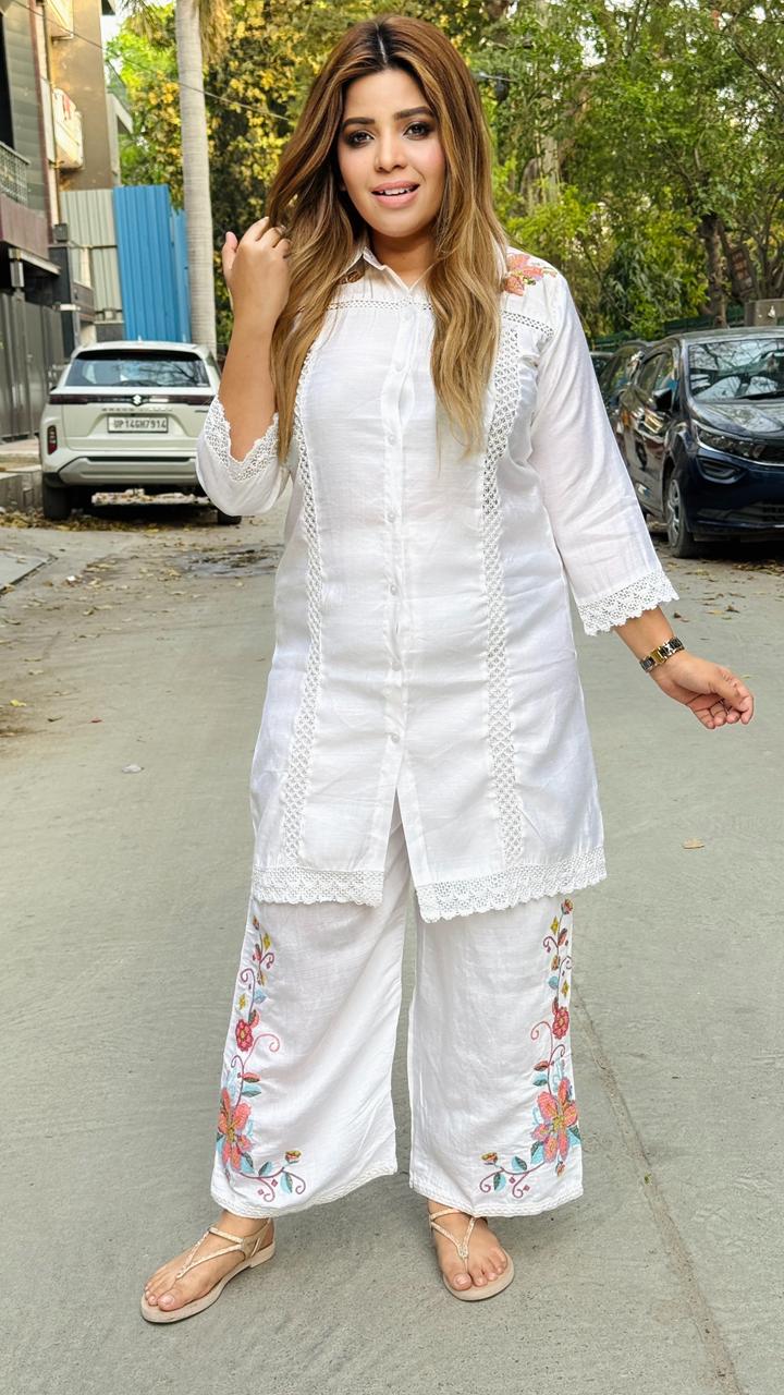 Saavira Cotton Cordset- White