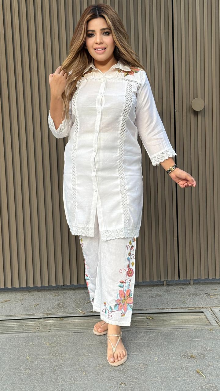 Saavira Cotton Cordset- White