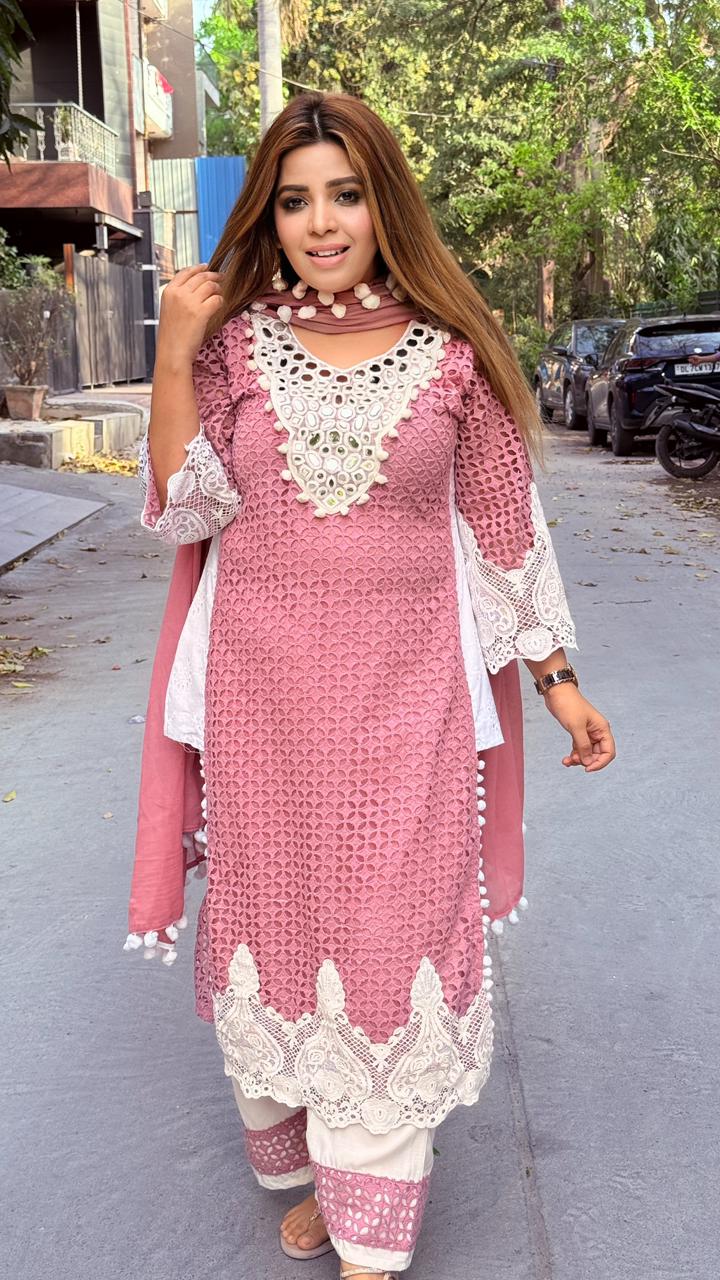 Zarvaya Suit Set- Pink