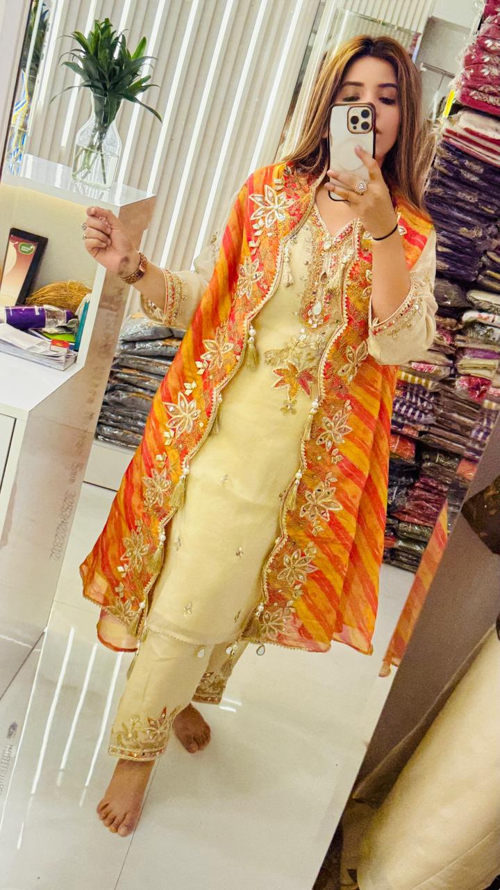 Zeyra Indo-Western Set- Orange