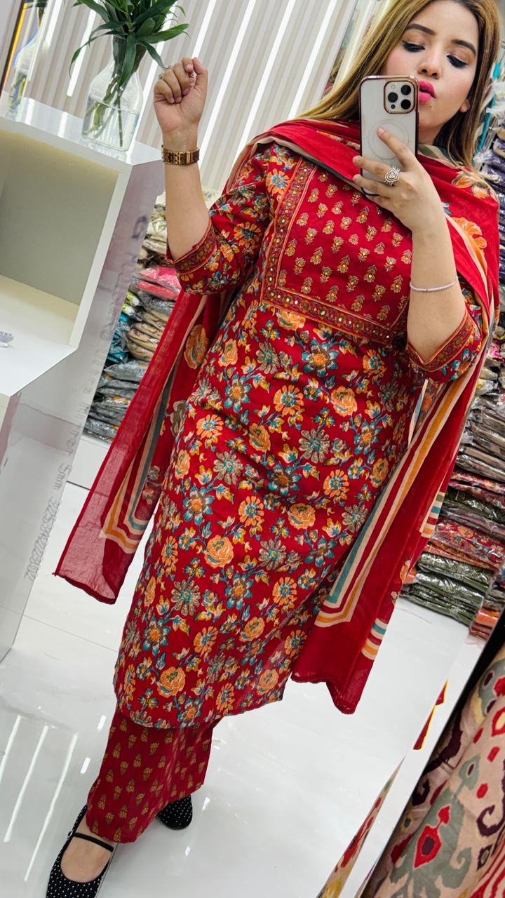 Charvini Suit Set- Red