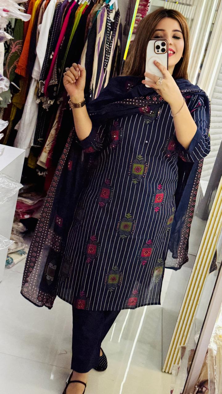 Anvira Suit Set- Brown, Pink, Blue, Navy, Maroon