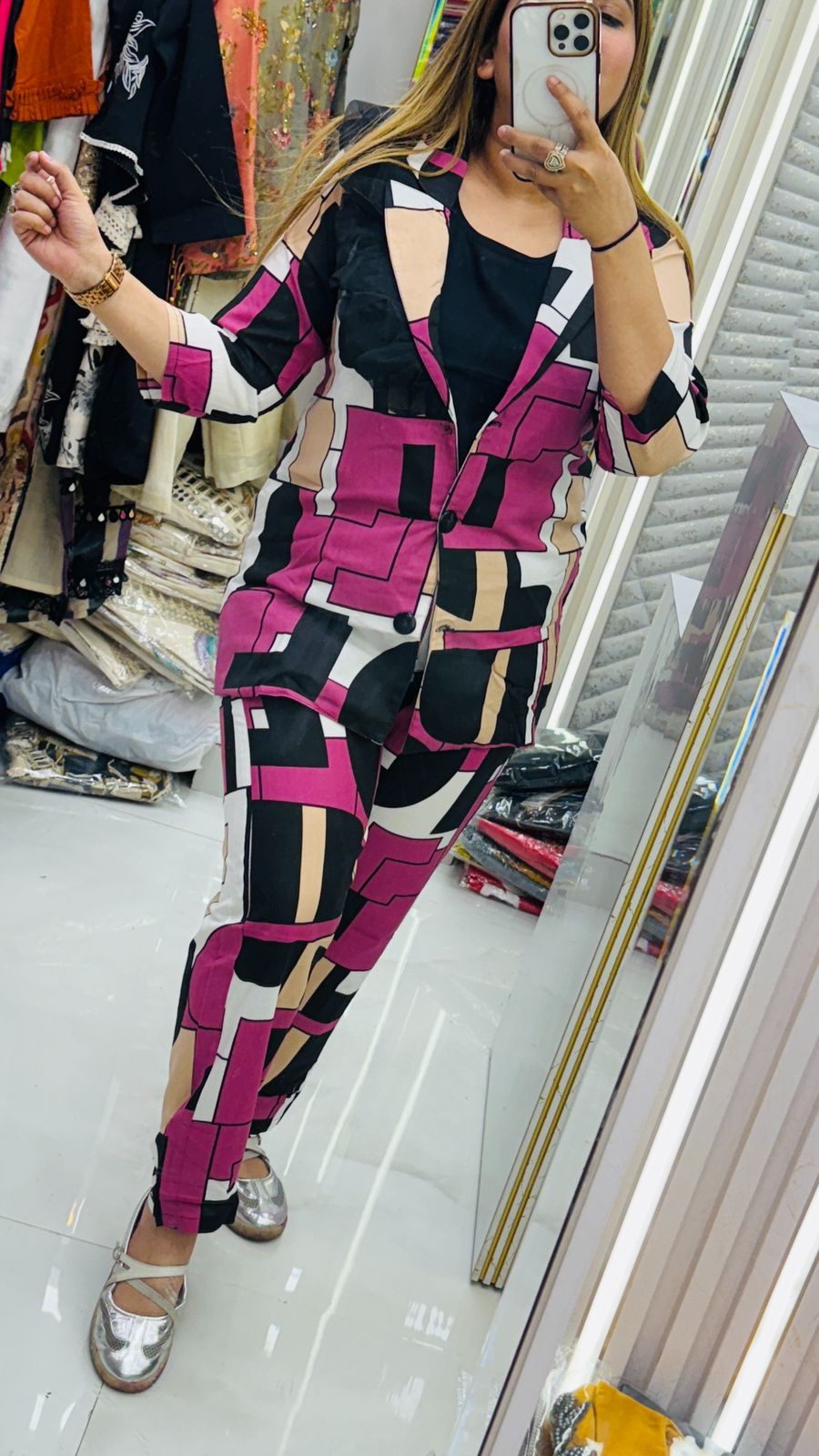 Aarvaya Blazer Set- Purple