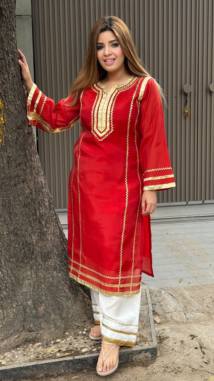 Zehara Farshi Silk Set- Purple, Green, Red