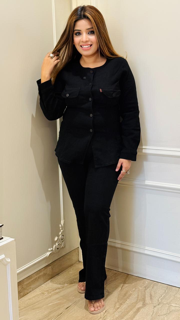 Zyden Denim Cordset- Black, Grey