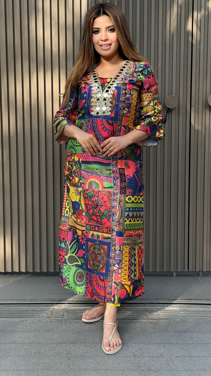 Aarvielle Silk Cordset- Purple, Yellow, Red