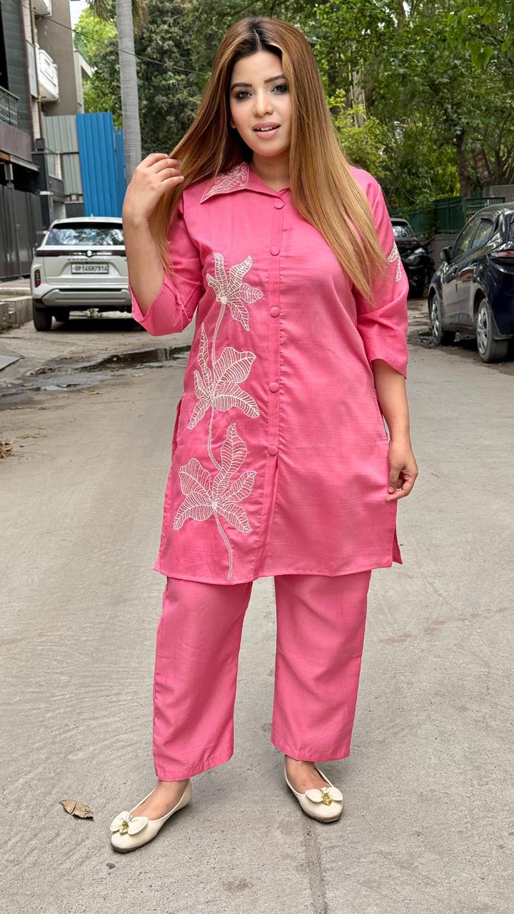 Reyzaaya Cotton Cordset- Pink