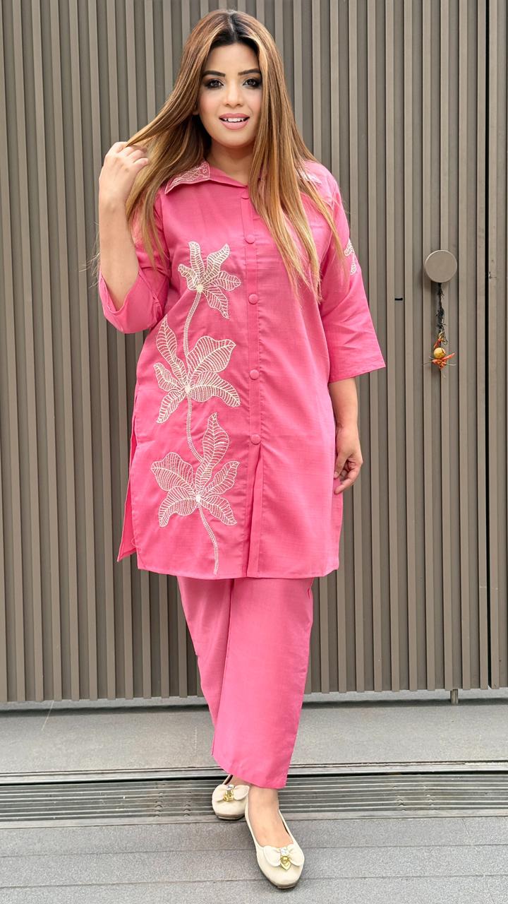 Reyzaaya Cotton Cordset- Pink