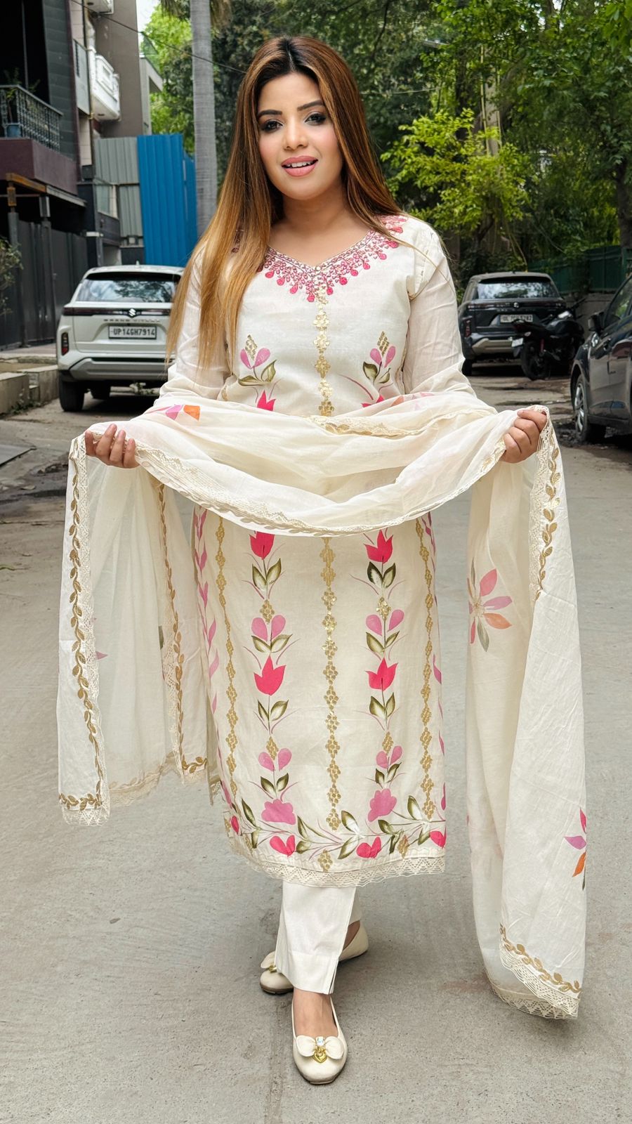 Gulvaya Suit Set- Pink, Yellow