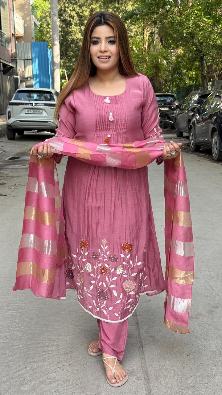 Zehvaya Cotton Set- Green, Pink