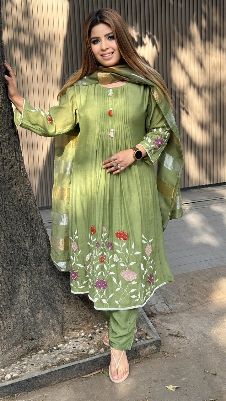Zehvaya Cotton Set- Green, Pink