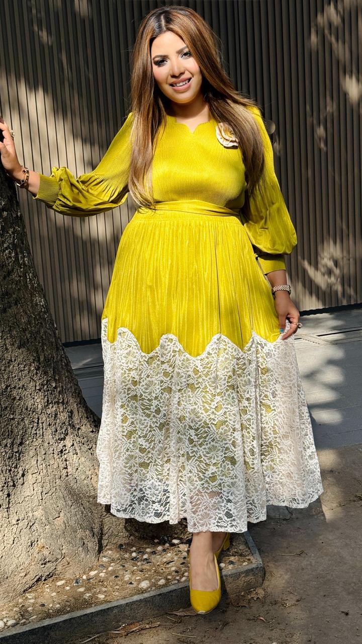 Crinaya One-Piece Dress- Yellow,  Blue