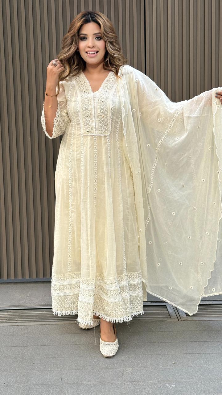 Nazmika Cotton Anarkali Suit Set