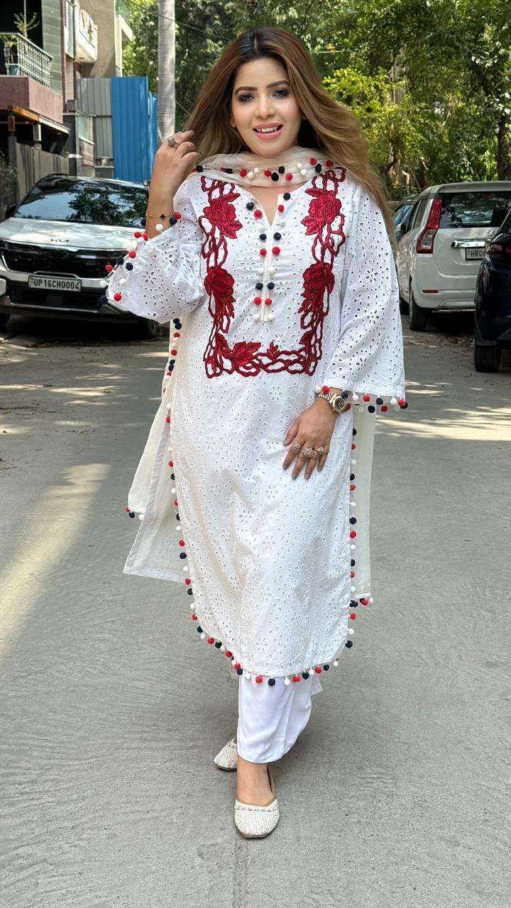 Shivali Suit Set- White