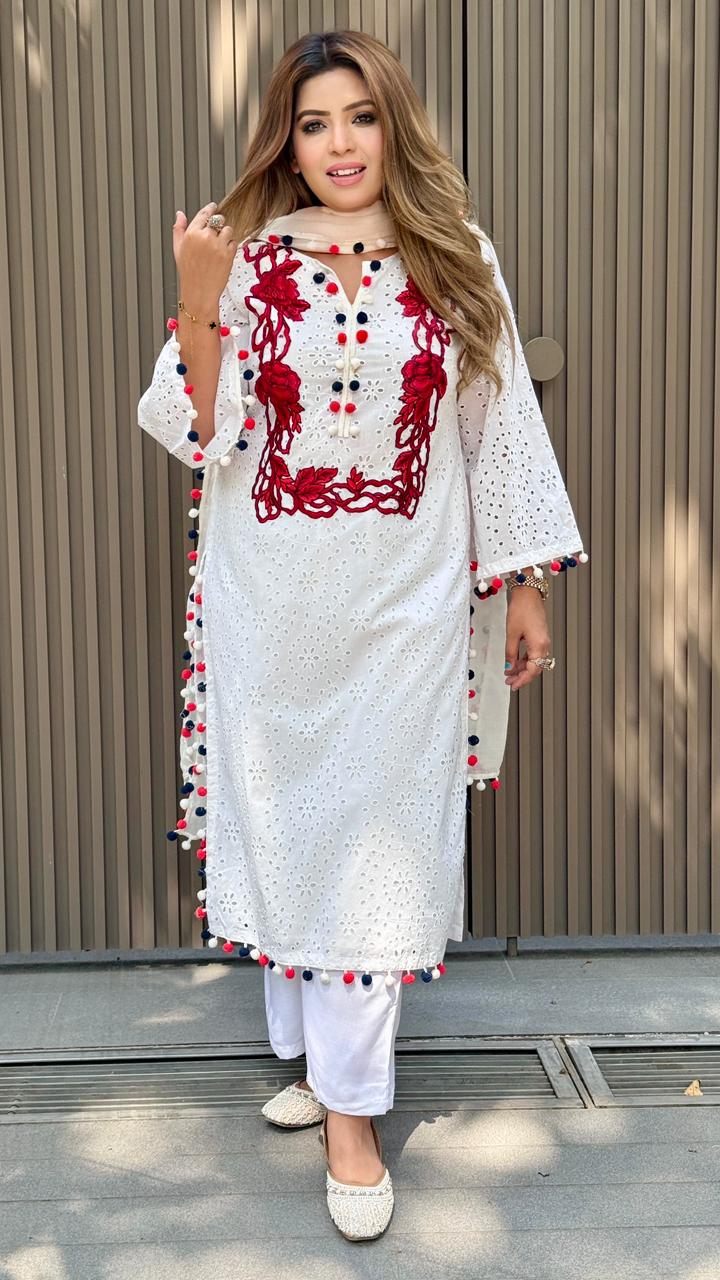 Shivali Suit Set- White