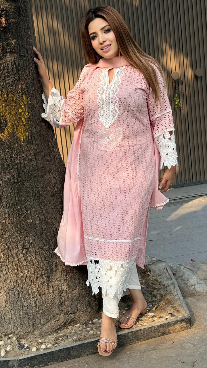 Zehraanshi Schiffli Suit Set