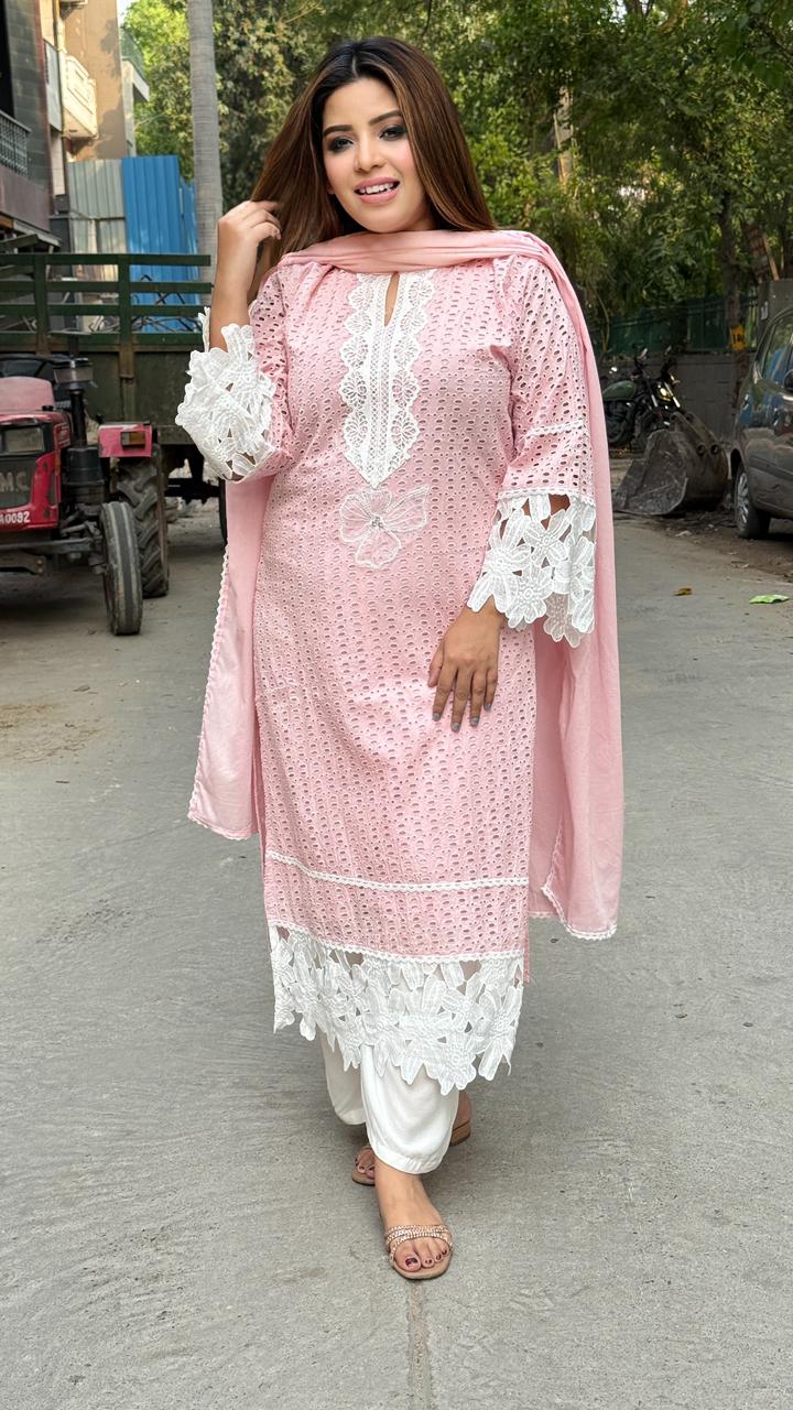 Zehraanshi Schiffli Suit Set