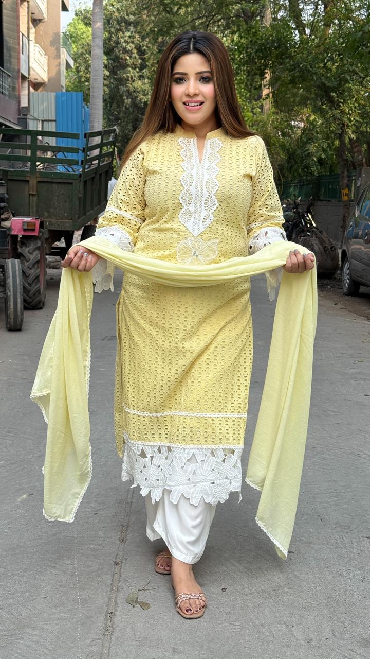 Zehraanshi Schiffli Suit Set