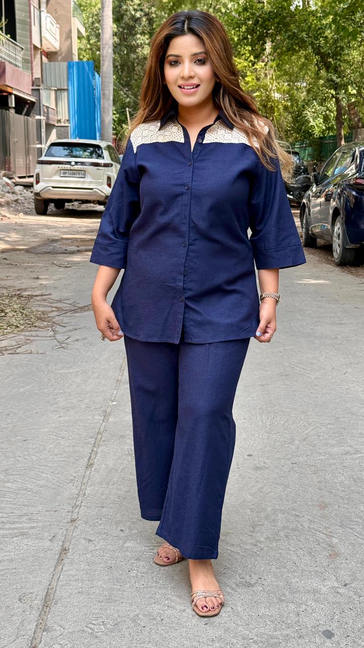 Gulabo Denim Cordset- Navy
