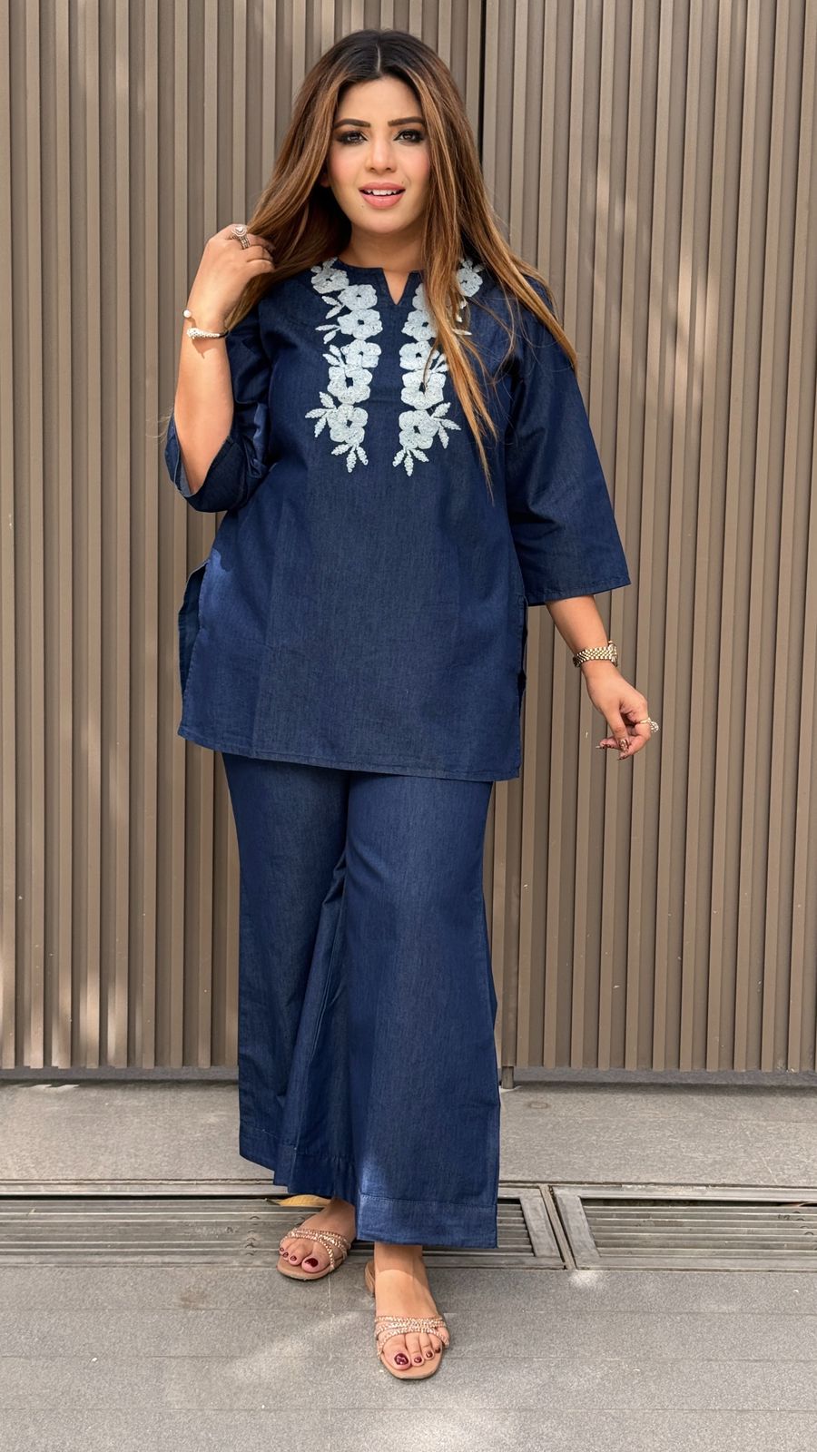 Denivika Light Denim Cordset- Navy