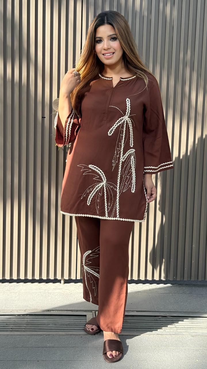 Itrana Rayon Cordset- Brown