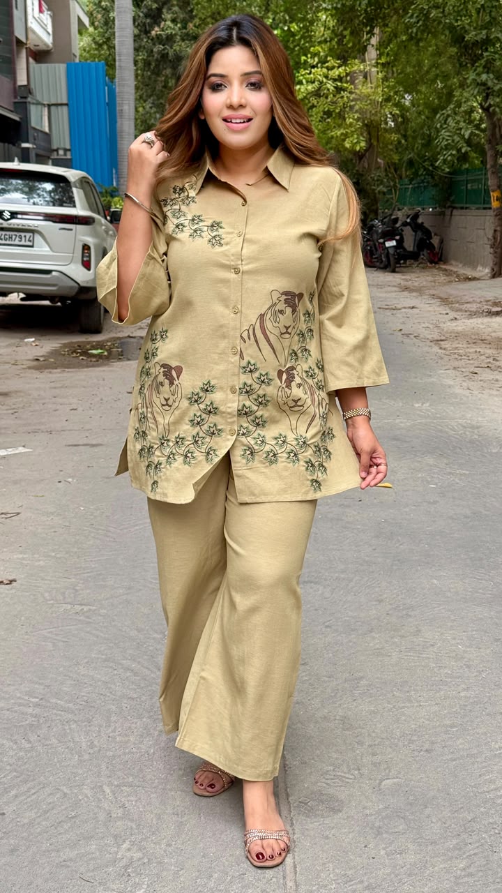 Surili Cotton Cordset- Beige